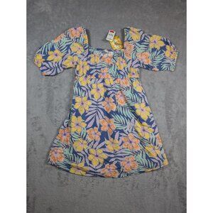 Roxy Girls Dress Size 8 Small Floral Print Resort Vacation Casual Cute